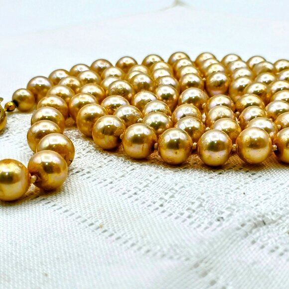 Carolee 18" faux pearl necklace with clasp vintage - Picture 2 of 10